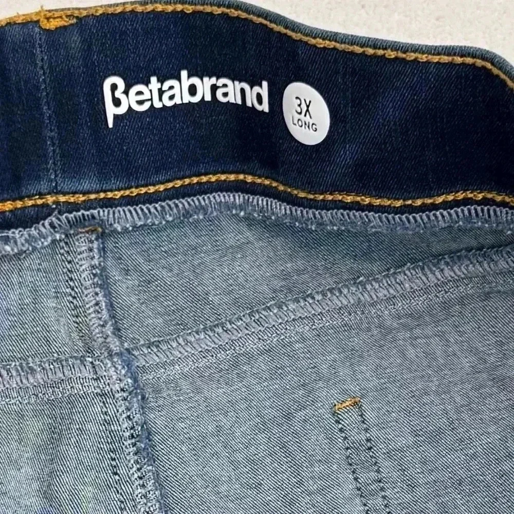 Betabrand Yoga‎ Denim Skinny Jeans Womens 3X Long Pull On Jeans